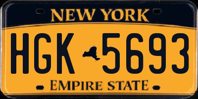 NY license plate HGK5693
