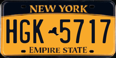 NY license plate HGK5717