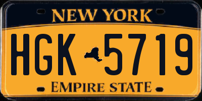 NY license plate HGK5719