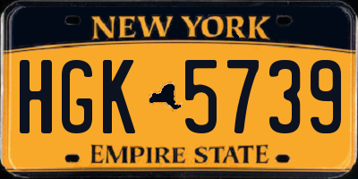 NY license plate HGK5739