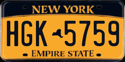 NY license plate HGK5759