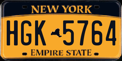 NY license plate HGK5764