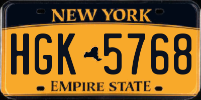 NY license plate HGK5768