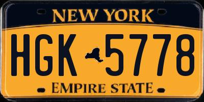 NY license plate HGK5778