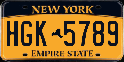 NY license plate HGK5789