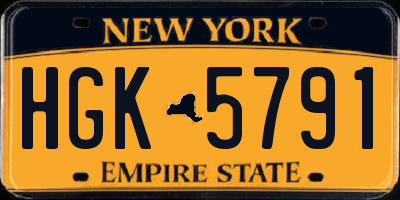NY license plate HGK5791