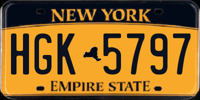 NY license plate HGK5797
