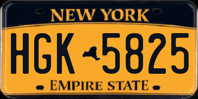 NY license plate HGK5825