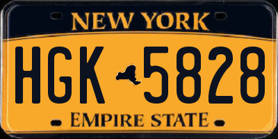 NY license plate HGK5828