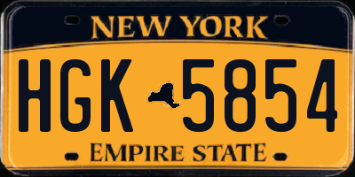 NY license plate HGK5854