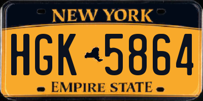 NY license plate HGK5864