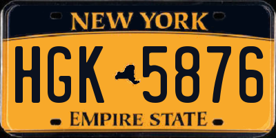 NY license plate HGK5876
