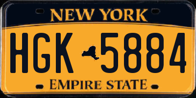 NY license plate HGK5884