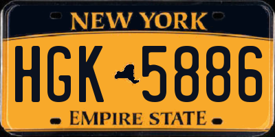 NY license plate HGK5886
