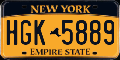 NY license plate HGK5889