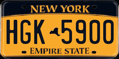 NY license plate HGK5900