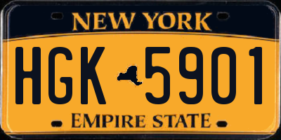 NY license plate HGK5901