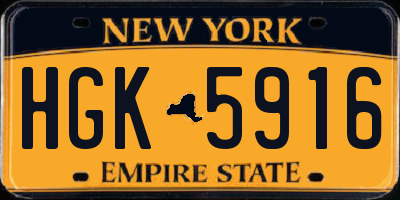 NY license plate HGK5916