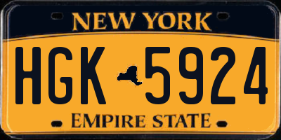 NY license plate HGK5924