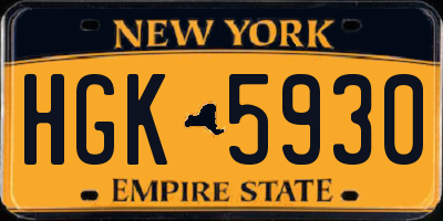 NY license plate HGK5930