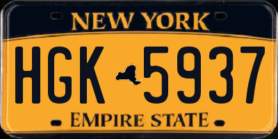 NY license plate HGK5937