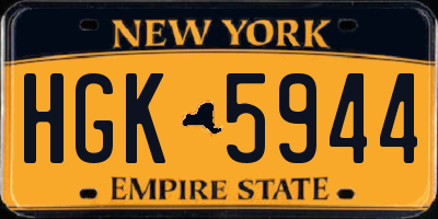 NY license plate HGK5944