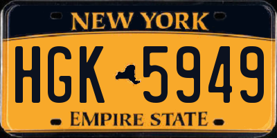 NY license plate HGK5949