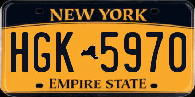 NY license plate HGK5970
