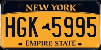 NY license plate HGK5995