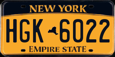 NY license plate HGK6022
