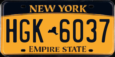 NY license plate HGK6037
