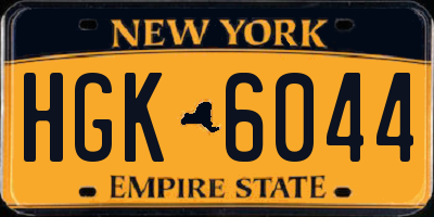 NY license plate HGK6044