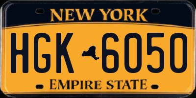 NY license plate HGK6050