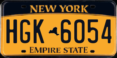 NY license plate HGK6054