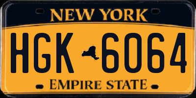 NY license plate HGK6064