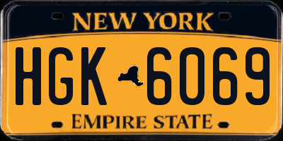 NY license plate HGK6069