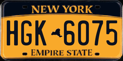 NY license plate HGK6075