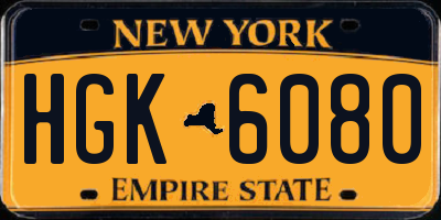 NY license plate HGK6080