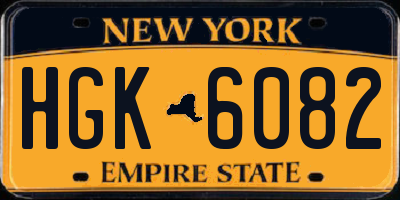 NY license plate HGK6082