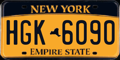 NY license plate HGK6090
