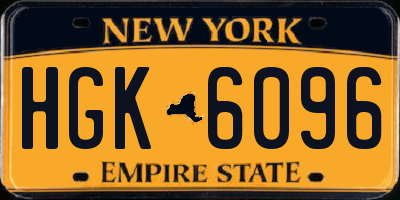 NY license plate HGK6096