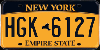 NY license plate HGK6127