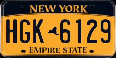 NY license plate HGK6129