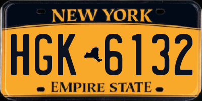 NY license plate HGK6132