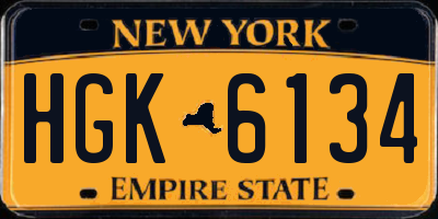 NY license plate HGK6134