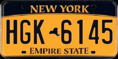 NY license plate HGK6145
