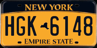 NY license plate HGK6148