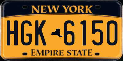 NY license plate HGK6150