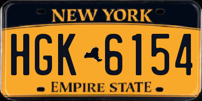 NY license plate HGK6154