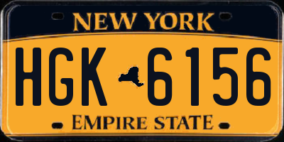 NY license plate HGK6156